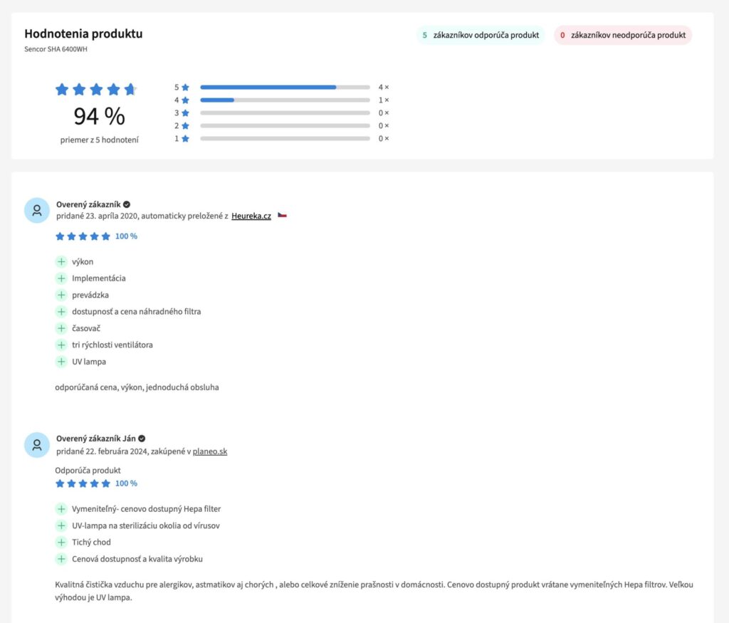 Sencor SHA 6400WH-EUE3 – Recenzie a hodnotenia od používateľov