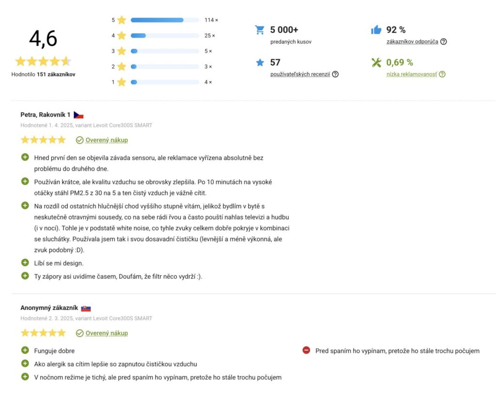 Recenzia modelu – Čistička vzduchu Levoit Core 300S SMART