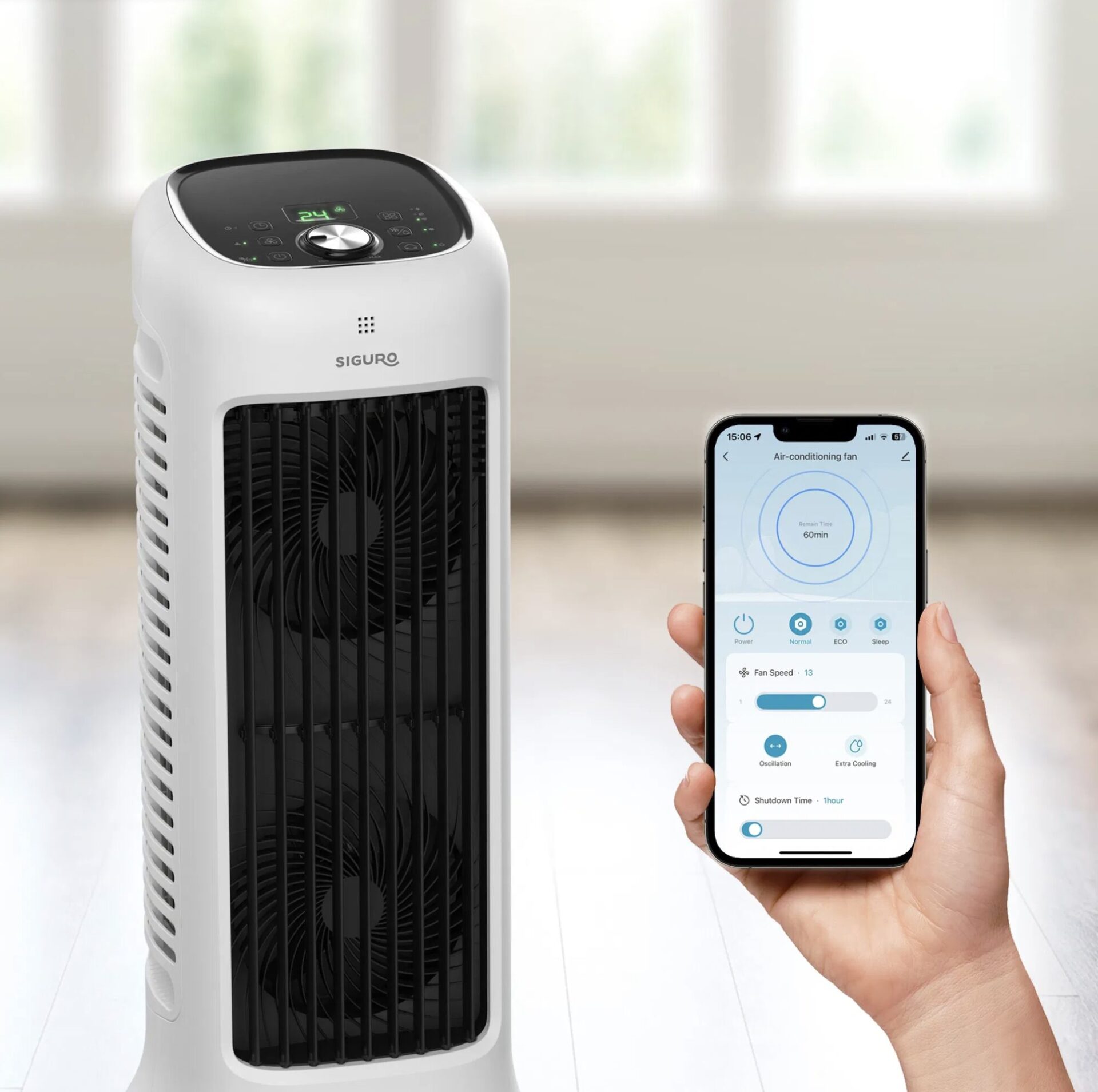 Recenzia: Siguro FC-D100W Aura Tower – tichý ochladzovač vzduchu s WiFi a ionizátorom