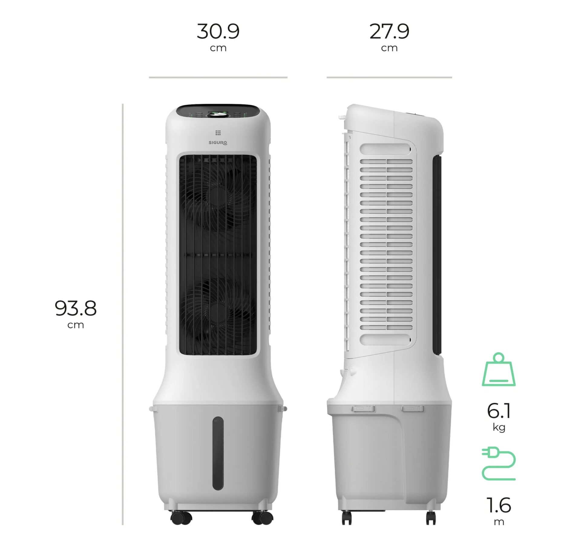Recenzia: Siguro FC-D100W Aura Tower – tichý ochladzovač vzduchu s WiFi a ionizátorom